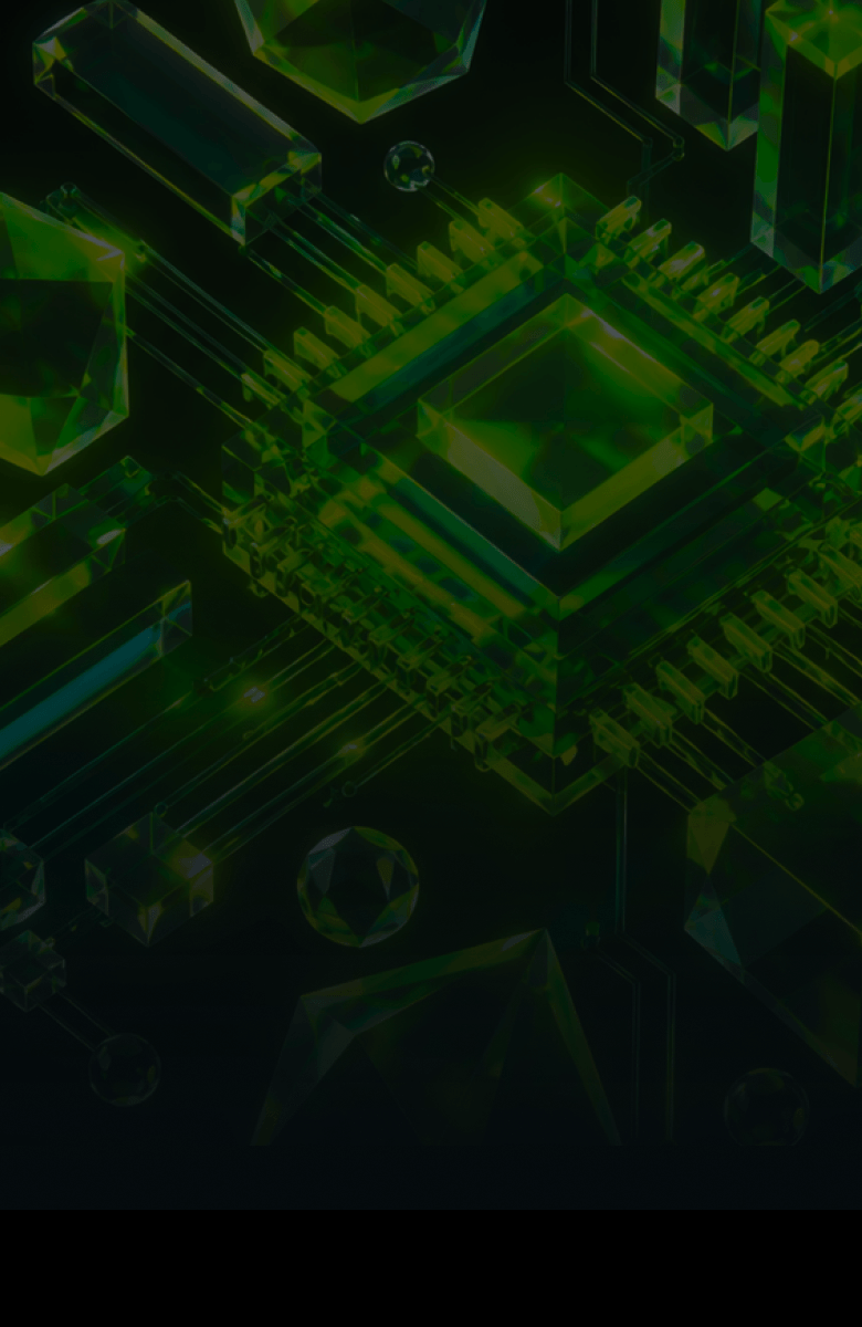 Abstract green digital processor forms