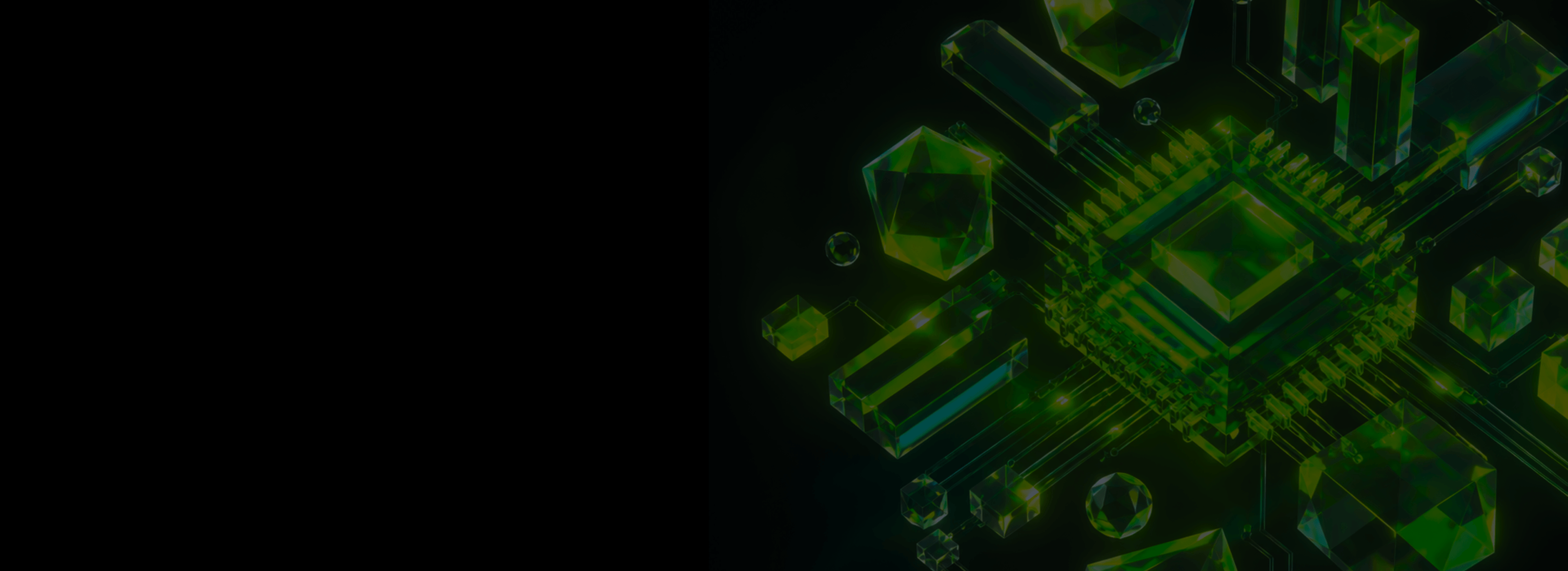 Abstract green digital processor forms