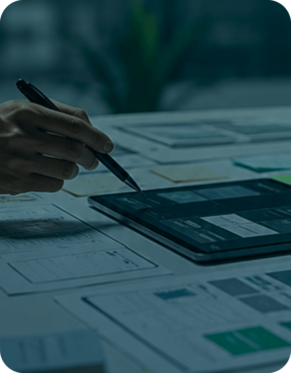 Digital product route planning on a tablet