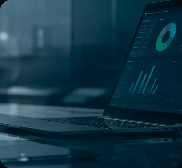 Platform analytics displayed on a laptop